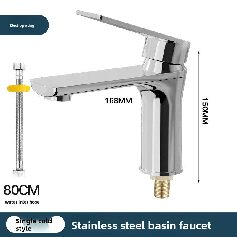 Stainless Steel Bathroom Basin Faucet with Ceramic Valve