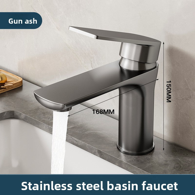 Stainless Steel Bathroom Basin Faucet with Ceramic Valve