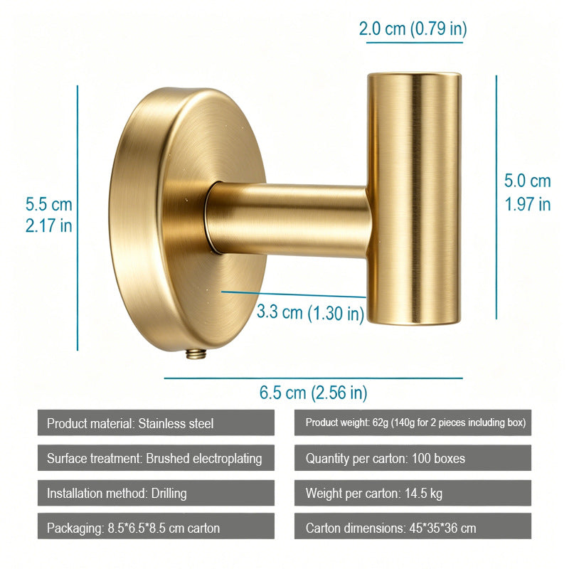 Stainless Steel Bathroom Towel Ring Set