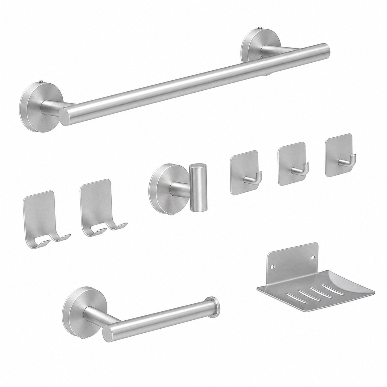 Stainless Steel Bathroom Towel Ring Set