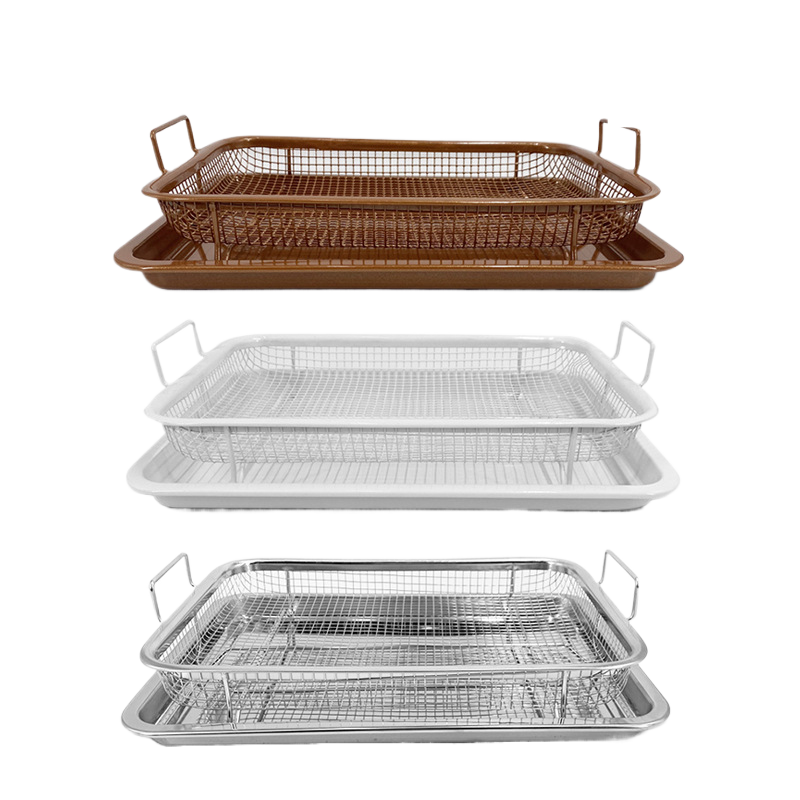 Stainless Steel BBQ Grill Basket and Baking Tray Set