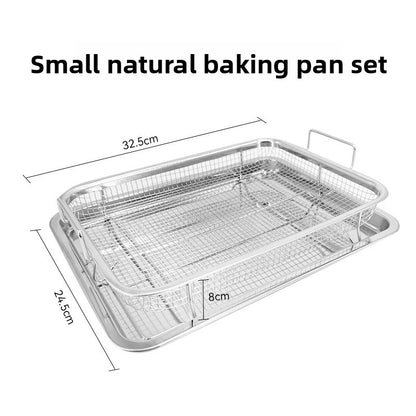 Stainless Steel BBQ Grill Basket and Baking Tray Set