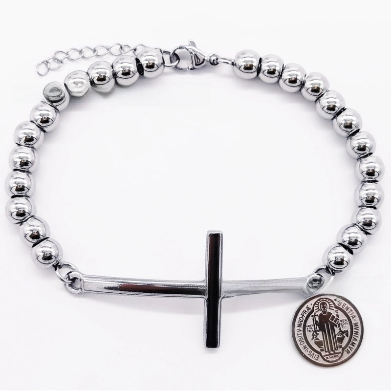 Stainless steel beaded bracelet