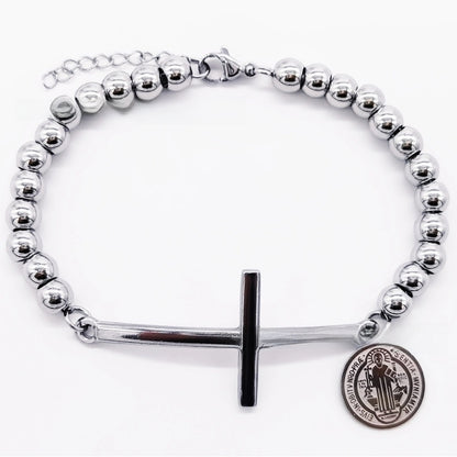 Stainless steel beaded bracelet