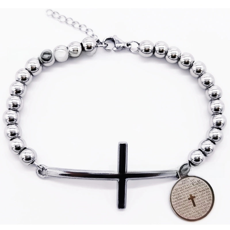 Stainless steel beaded bracelet