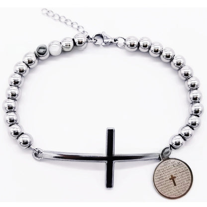 Stainless steel beaded bracelet
