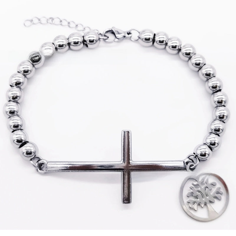 Stainless steel beaded bracelet