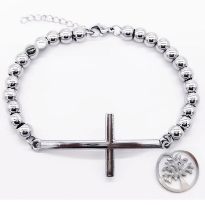 Stainless steel beaded bracelet