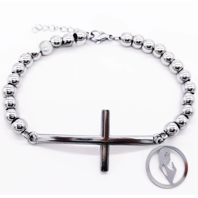 Stainless steel beaded bracelet