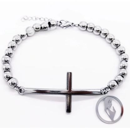 Stainless steel beaded bracelet