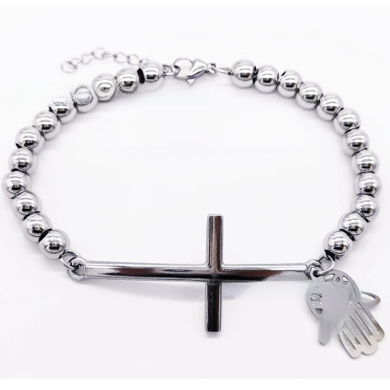 Stainless steel beaded bracelet