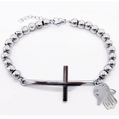 Stainless steel beaded bracelet