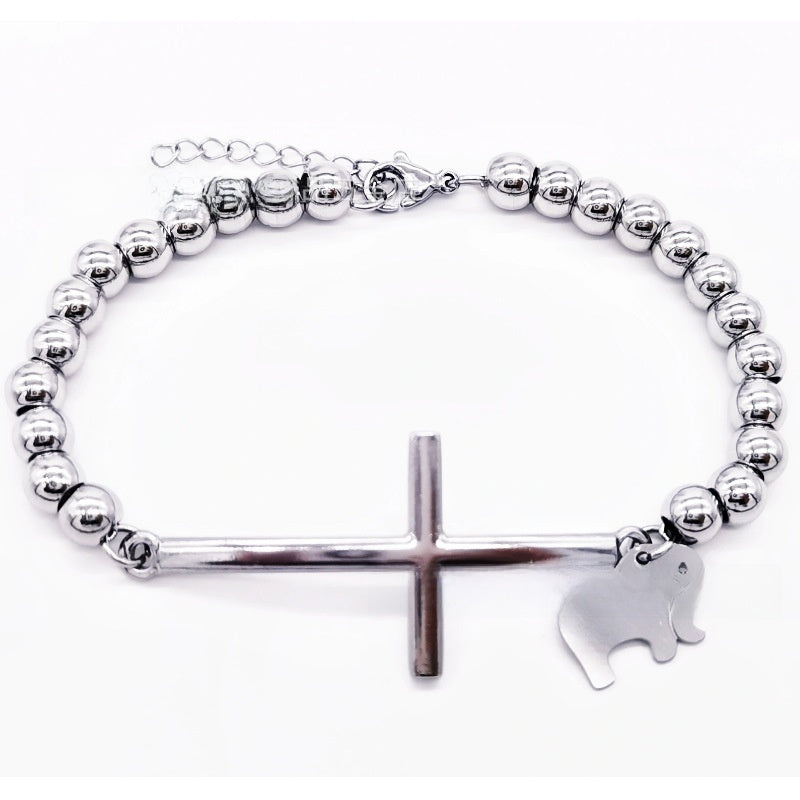 Stainless steel beaded bracelet