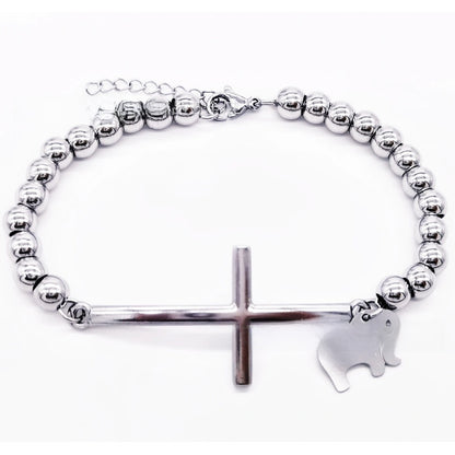 Stainless steel beaded bracelet