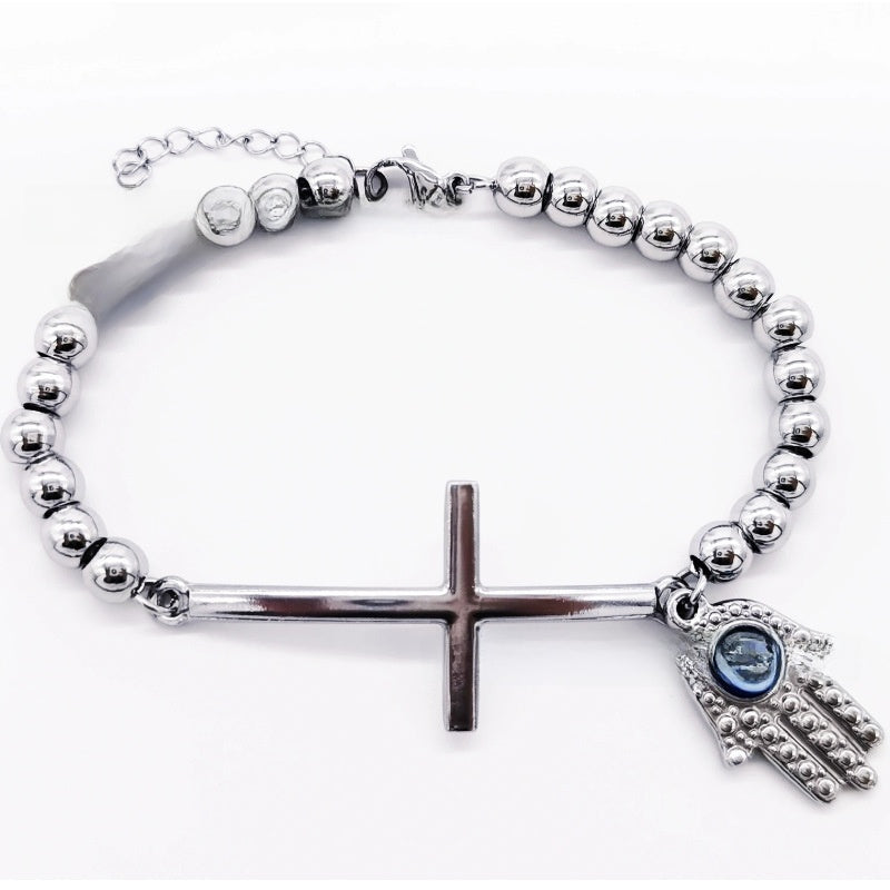 Stainless steel beaded bracelet