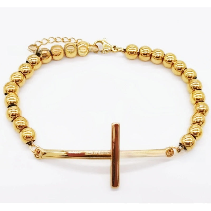 Stainless steel beaded bracelet