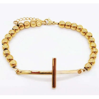 Stainless steel beaded bracelet