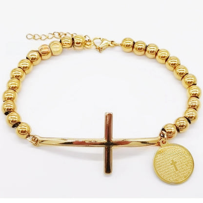 Stainless steel beaded bracelet