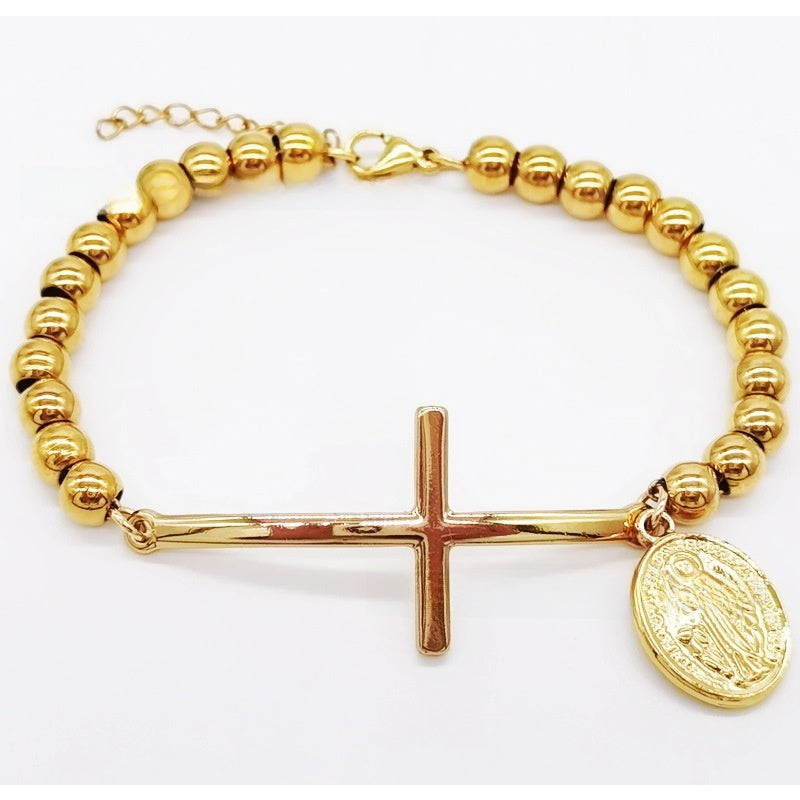 Stainless steel beaded bracelet