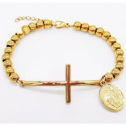 Stainless steel beaded bracelet