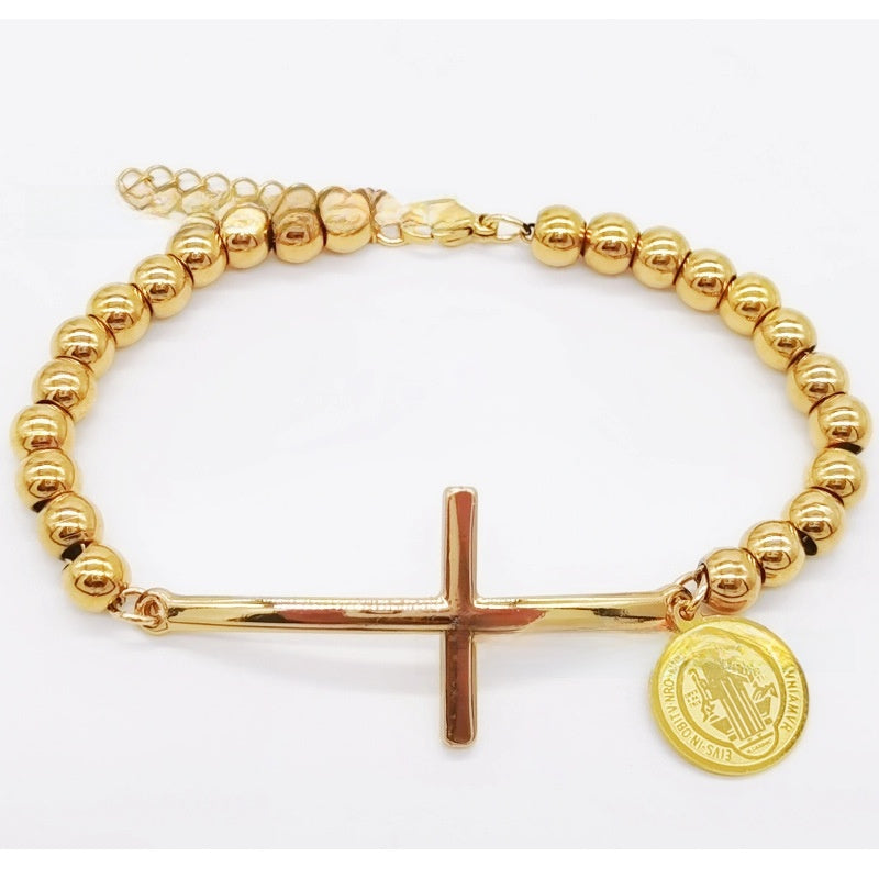 Stainless steel beaded bracelet