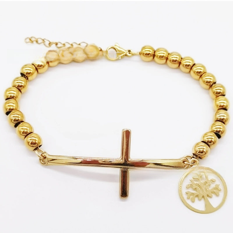 Stainless steel beaded bracelet