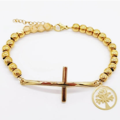 Stainless steel beaded bracelet