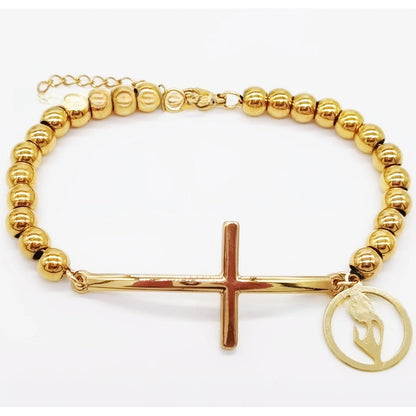 Stainless steel beaded bracelet