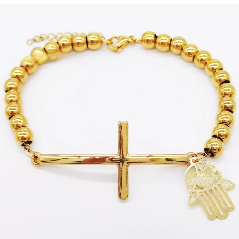 Stainless steel beaded bracelet