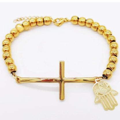 Stainless steel beaded bracelet