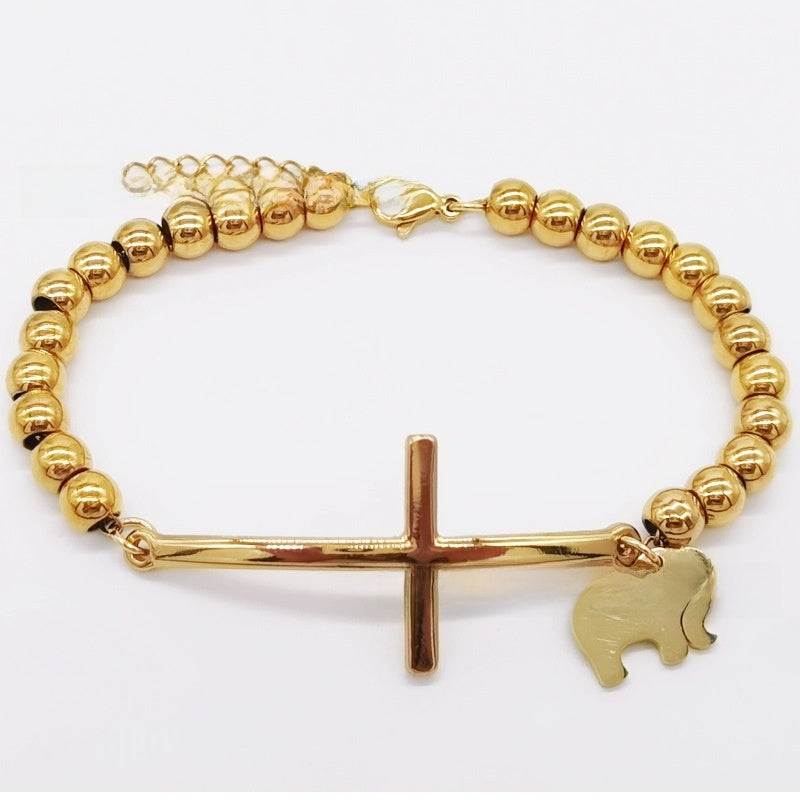 Stainless steel beaded bracelet