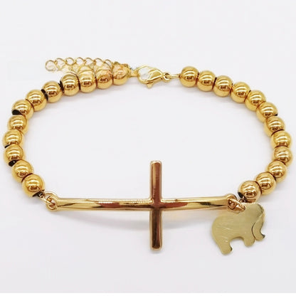 Stainless steel beaded bracelet