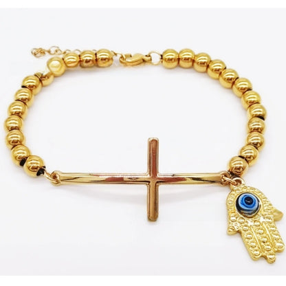 Stainless steel beaded bracelet
