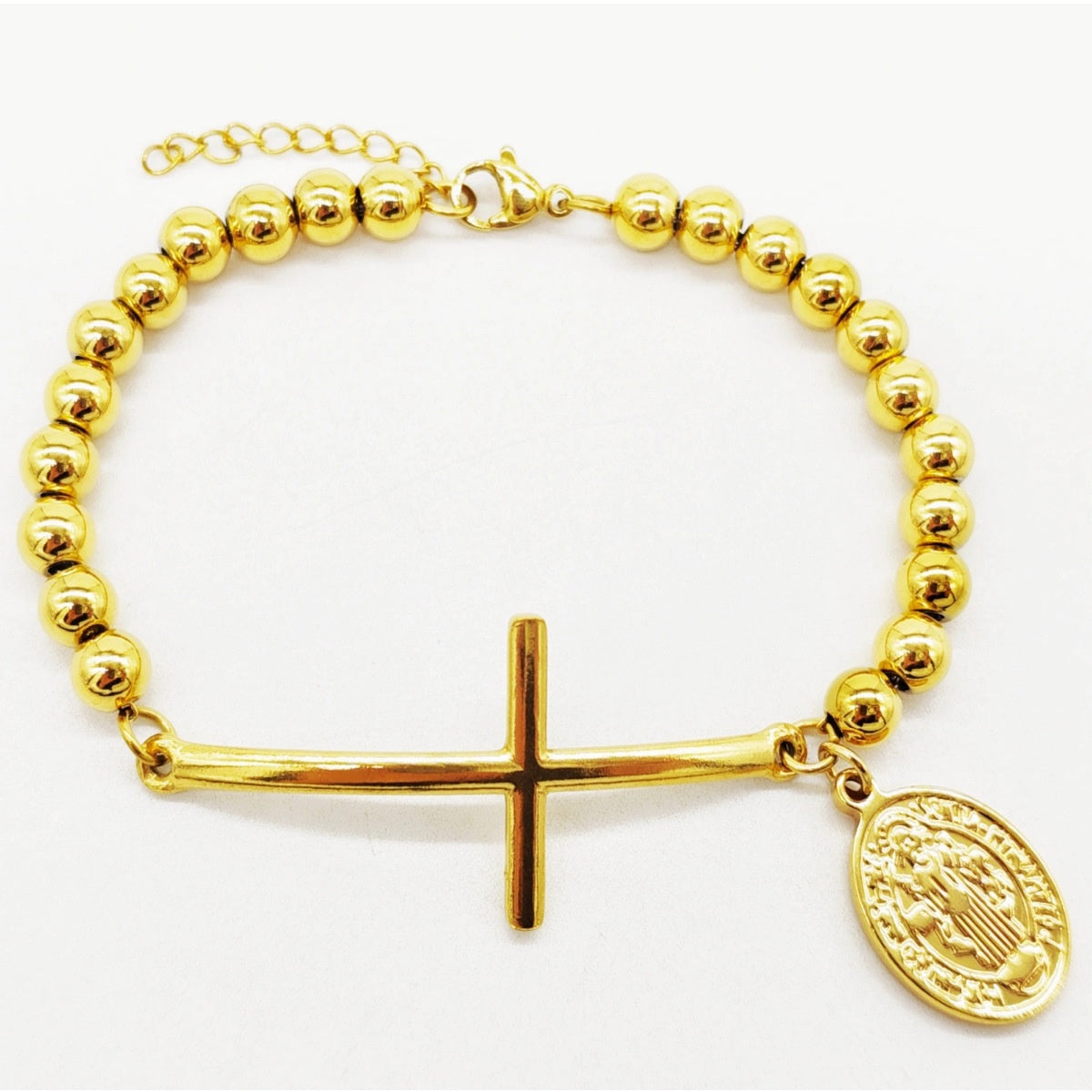 Stainless steel beaded bracelet