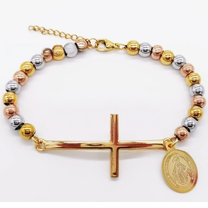Stainless steel beaded bracelet