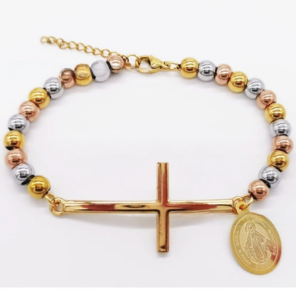 Stainless steel beaded bracelet