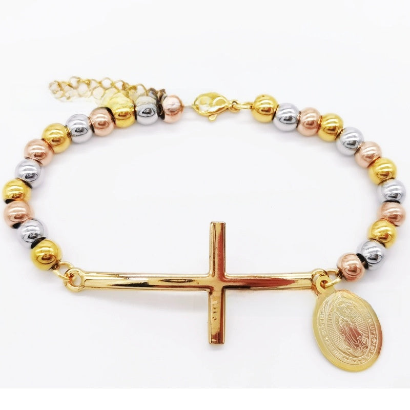 Stainless steel beaded bracelet