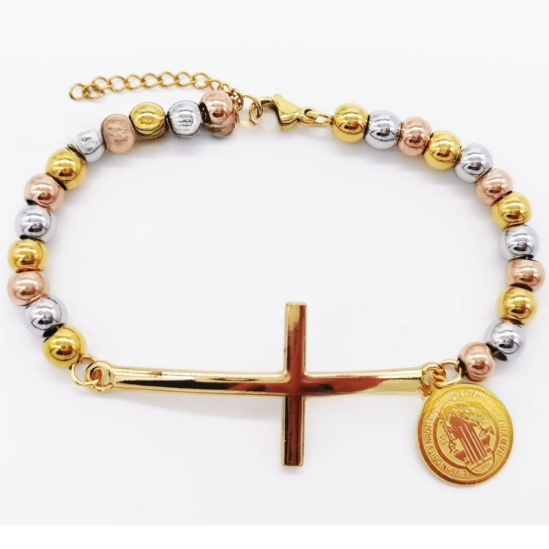 Stainless steel beaded bracelet