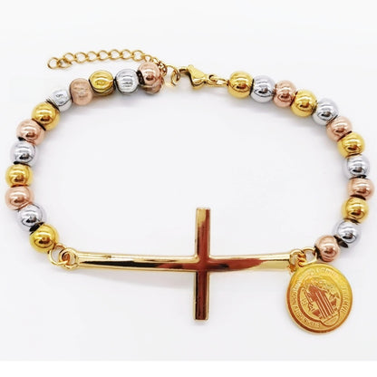 Stainless steel beaded bracelet