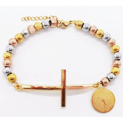 Stainless steel beaded bracelet