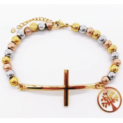 Stainless steel beaded bracelet