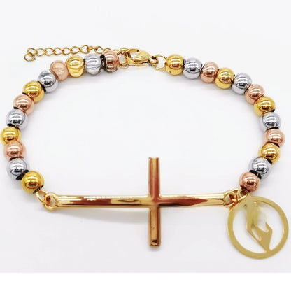 Stainless steel beaded bracelet