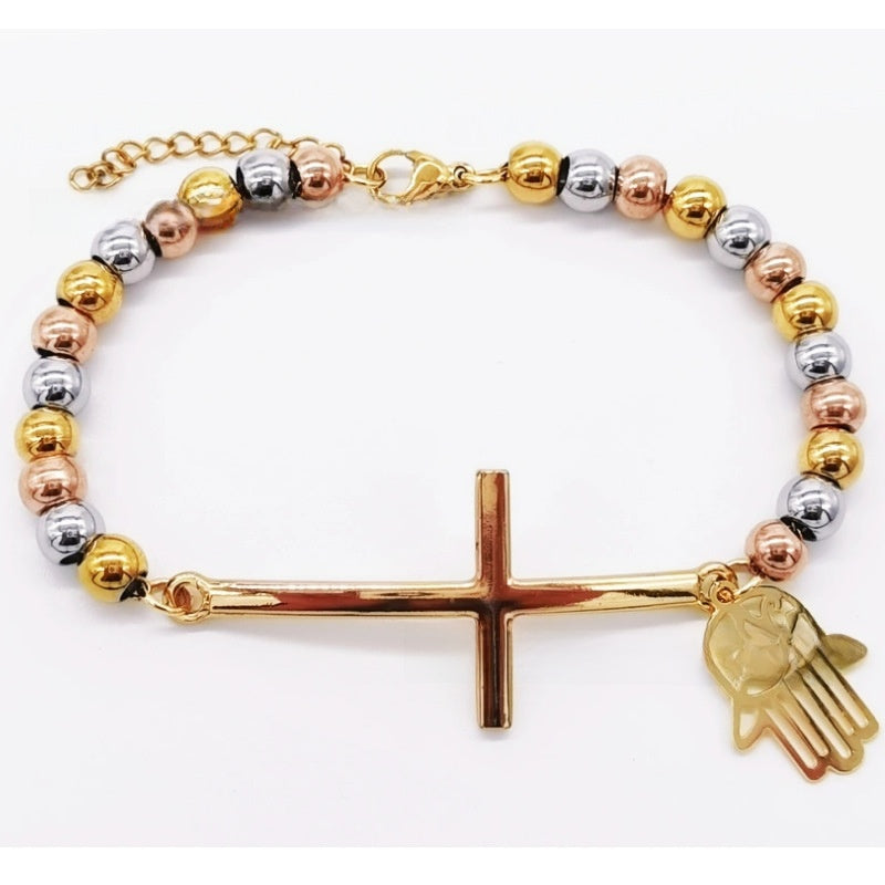 Stainless steel beaded bracelet