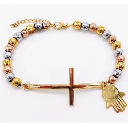 Stainless steel beaded bracelet