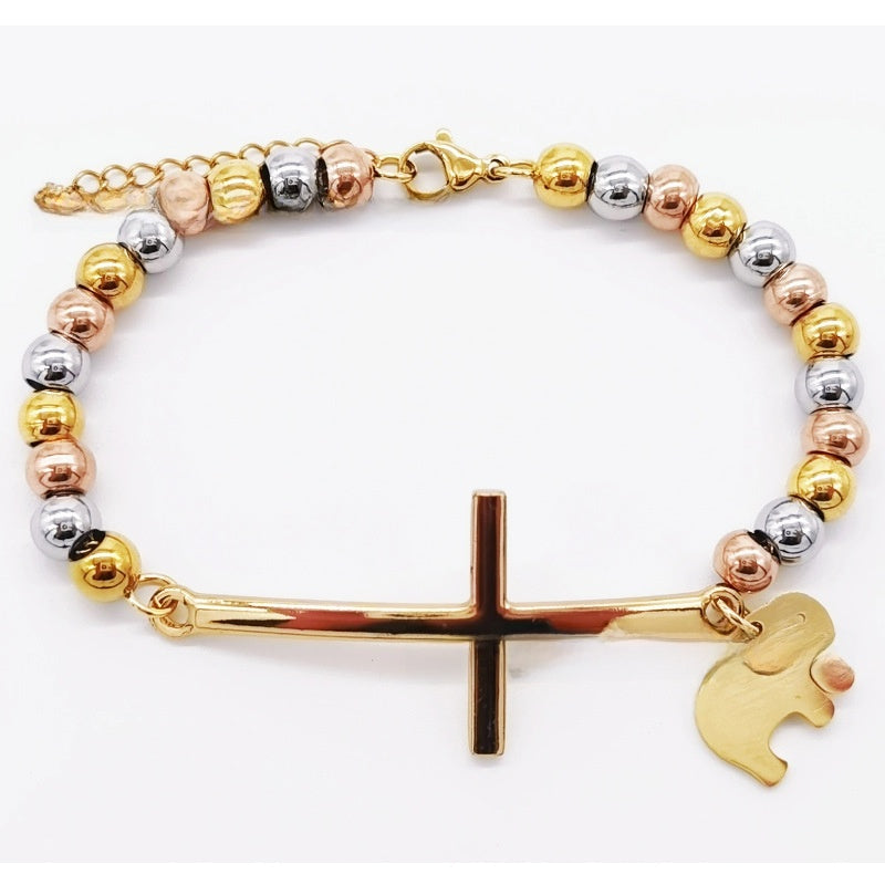 Stainless steel beaded bracelet
