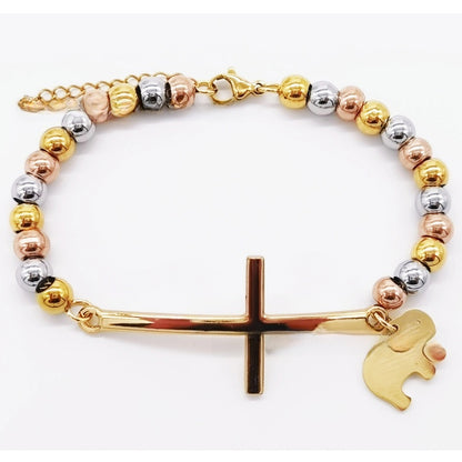 Stainless steel beaded bracelet
