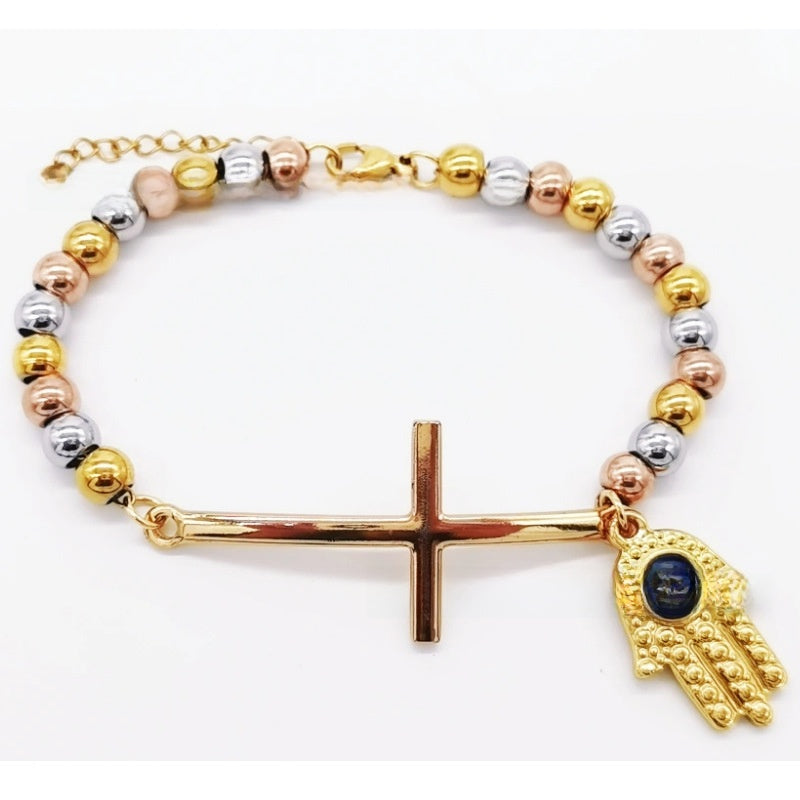 Stainless steel beaded bracelet