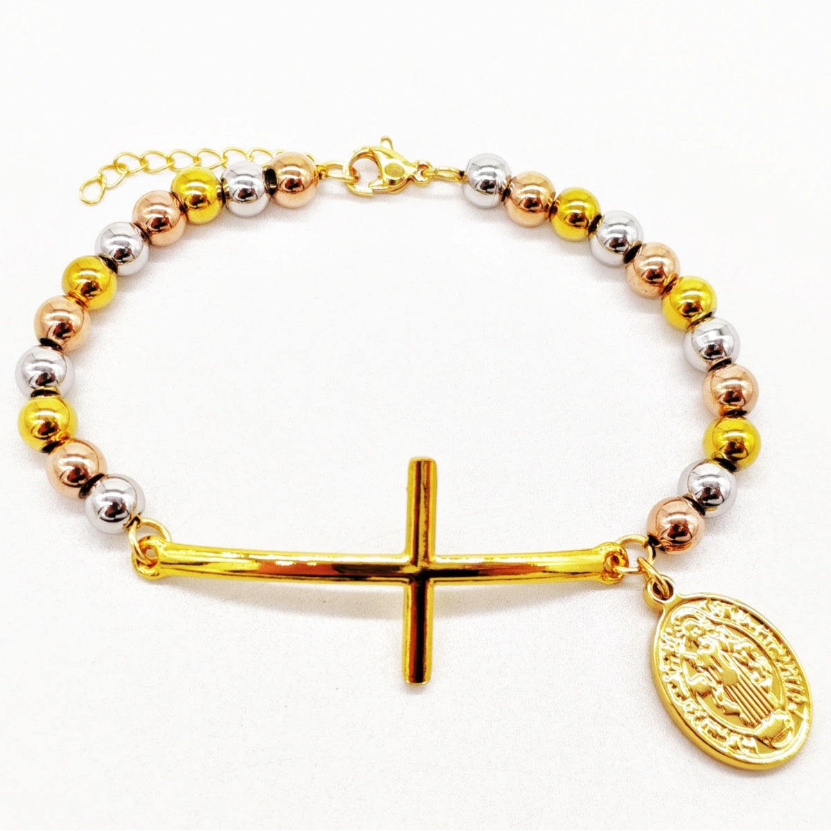 Stainless steel beaded bracelet