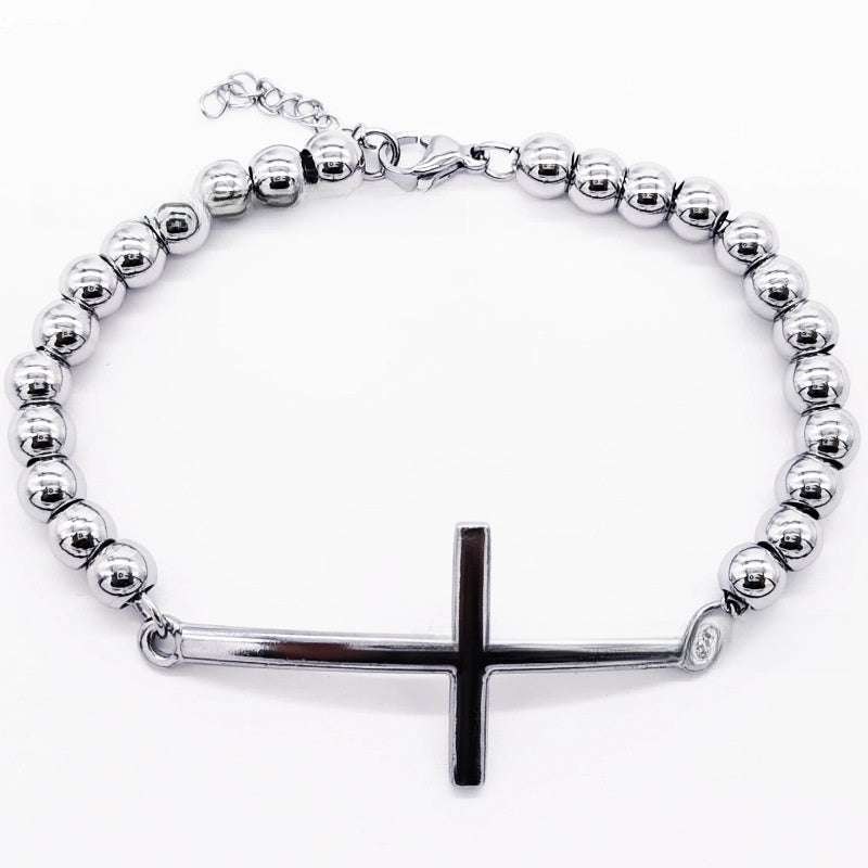 Stainless steel beaded bracelet