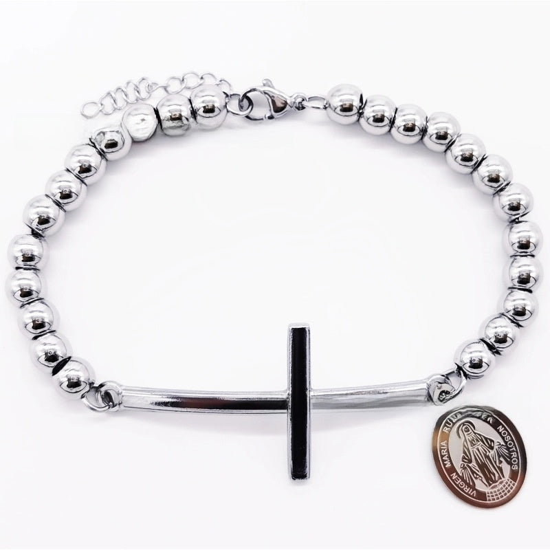 Stainless steel beaded bracelet